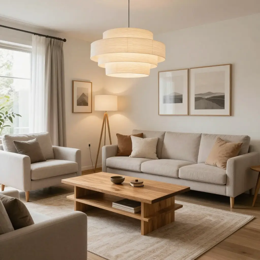 Beautifully decorated living room with modern furniture